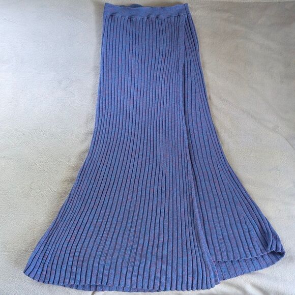 Free People Better Days Maxi Sweater Skirt Women's Large Bright Purple Slit - Picture 4 of 10
